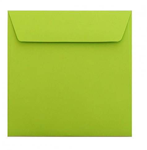 Paper24 50 quadratische Briefumschläge 220 x 220 mm, 22x22 cm, 120 g/m² mit Haftstreifen Farbe: 28 Apfelgrün