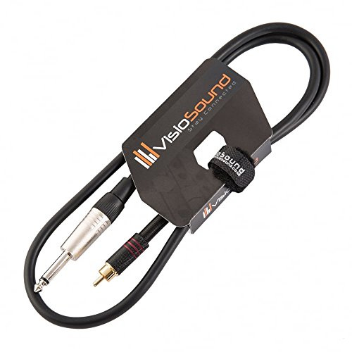 6.35mm 1/4 Mono Jack Plug to RCA Phono Audio Lead Signal Patch Cable (1m) | Noiseless OFC Audio, Signal, Patch Cable for Stage & Studio