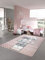 Merinos Kinderteppich Hüpfspiel Teppich Hüpfkästchen in Rosa Grau Creme Größe 140x200 cm