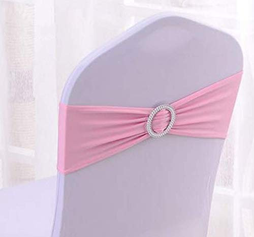 Marbeine 50PCS Noeuds de Chaise Elastique, Stretch Bande Décoration Ruban pour Chaise de Mariage Fête Baptême (Rose)