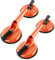 Forever Speed 2 Stück Glassauger Saugheber Aluminium Saugnapf 105kg Vacuum Lifter 118 mm Glas Saugheber mit Doppel Saugnäpfe Orange