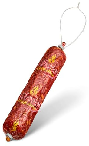 WURSTBARON® Chorizo Salami Wurst 2er Set - extra scharf: mit 3 Mio Scoville Gewürz, Wurst Stange 4x ca. 95g