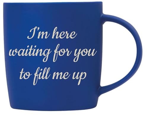 Personalised Mug with Custom Text - Ideal Gifts for Officemates, Father's Day, Mother's Day, Retirement and Other Special Occasions - Office Cup (Matt Blue Ceramic Mug, 300ml)