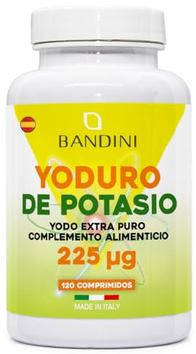 Bandini® IODURO DI POTASSIO | Iodio EXTRA PURO Alto Dosaggio | 120 Compresse Ad Alto Dosaggio E Facilmente Deglutibili | Integratore Da 225 mcg | 100% Vegan, No OGM