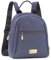 Catwalk Collection Handbags - Damen Leder Rucksackhandtasche - Rucksack Klein - Backpack mit Verstellbare Schultergurte - ZOEY - Blau