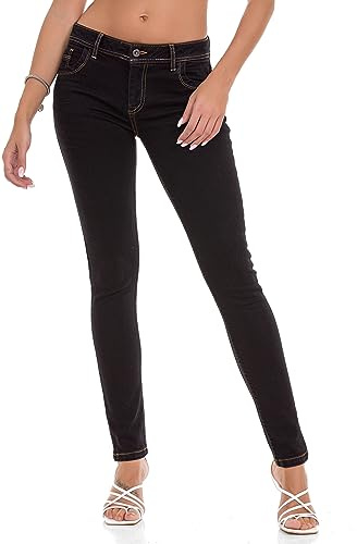 Cipo & Baxx Damen Jeanshose – Denim Jeans mit Stylischen Details, High-Waist & Modernem Look – Trendige Fashion Jeans