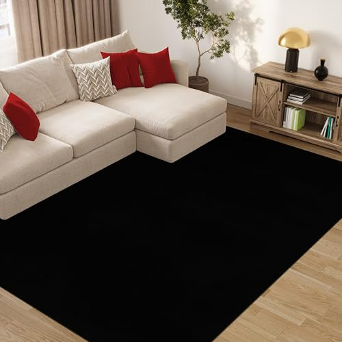 TAPISO Mono Teppich Kurzflor Schwarz Einfarbig Indoor Outdoor Wohnzimmer Schlafzimmer Kinderzimmer UV-beständig Modern Design ÖKO-TEX 200 x 300 cm