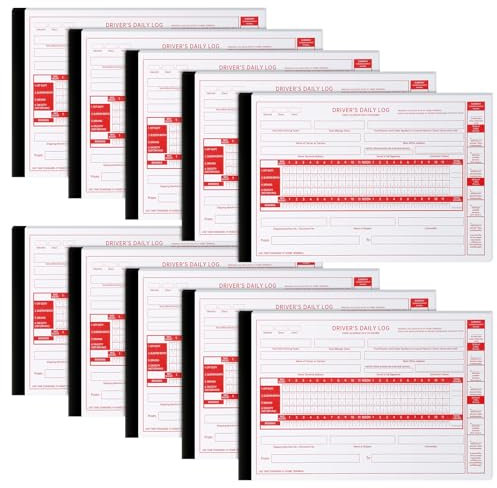Weekgrat 10 Pack 2026 2027 New Log Book for Truck Drivers 8.5 x 5.5 Daily Log Book with Detailed Driver Vehicle Inspection Report Recap for Truck, 2-ply Carbonless (Typical)