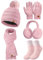 Svanco Mütze, Schal & Handschuh-sets Für Damen, Bommelmütze Winter+Schal Kuschelig+Handschuhe Touchscreen+Winddichte Ohrenschützer+Strick Socken