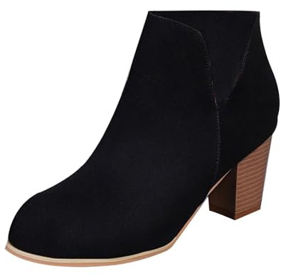 Generico Stivaletti Antipioggia Donna Scarpe Invernali Scarpe Donna Stivali Cucito Solido Piatto con Scarpe Caratteristiche: Impermeabile Donna Stivali Bassi Donna Stivali (Black, 38)