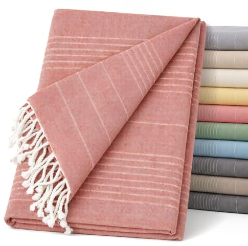 ECOMMERC3 Mehrzweck-Tagesdecke, Größe 300 x 260 cm, sowohl für Sofa als auch Bett, Mehrzweck-Tagesdecke, orangefarben, dekorativer Überwurf für Sofa, Bett, Sofaüberwurf, leicht und elegant