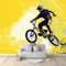 Fototapete 350 x 256 cm, Gelb Design Wandtapete, Vliestapete Bild Dekoration Wand-Dekor Radsportler Motiv-Tapete Panorama Poster Tapete Wandbild