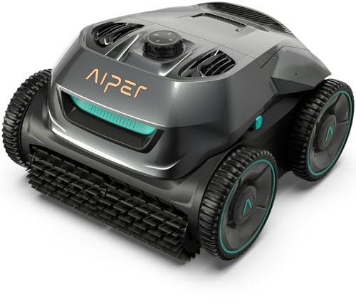 AIPER ZT6002 Poolroboter, Quad-Motorensystem, WavePath Navigationstechnologie, 3 Reinigungsmodi, Poolsauger Akku Kabellos, Poolroboter Boden und Wand Ideal für Pool bis zu 150㎡ (Generalüberholt)