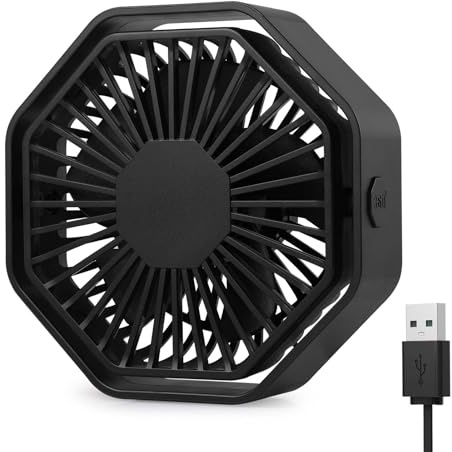Bigqin Ventilador USB Silencioso, Ventilador Portatil de 3 Velocidades, 360 Grados Rotation Admirador Pequeño, Admirador de Mesa para Biblioteca, Oficina, Camping, Picnic