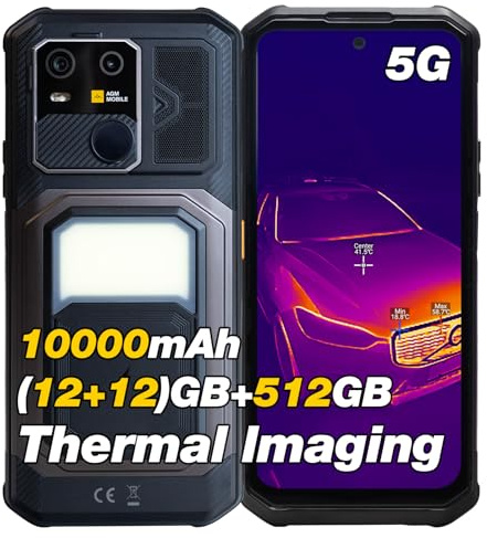 AGM G3 Pro Smartphone Ohne Vertrag Android 15,Integriert Thermische Bildgebung‌,12+12GB RAM+512GB ROM,64MP+50MP+2MP,10000mAh/6.72 Zoll FHD+120Hz,Dual SIM IP68/NFC/OTG/GPS/Face ID (G3 PRO)