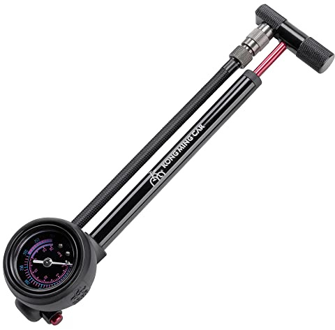 High Pressure Shock Pump - 400 Psi for Front Fork and Rear Bicycle Suspension Air Shocks-Bike Shock Pump with No-Loss Schrader Valve