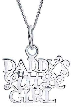 Bling Jewelry Inspirierende Sprüche Worte Daddys Kleines Mädchen Anhänger Halskette Für Tochter Teenager .925 Sterling Silber