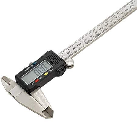KATSU Digitaler Messschieber 200mm, Edelstahl Elektronischer Nonius 8 metrisches imperiales Umrechnungsmesswerkzeug mit LCD-Display in Kunststoffkoffer 401251