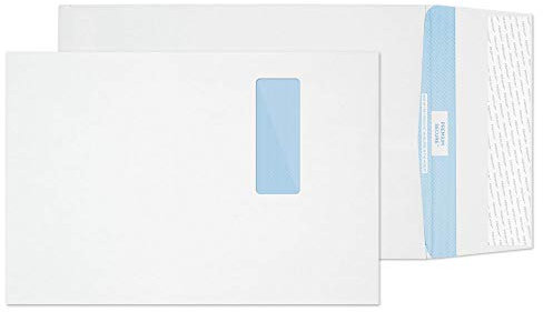 Blake Blake Secure TR9904 Reißfeste Falten-Versandtasche Haftklebung Mit Fenster Weiß C4 324 x 229 mm 125g/m² 20 Stück