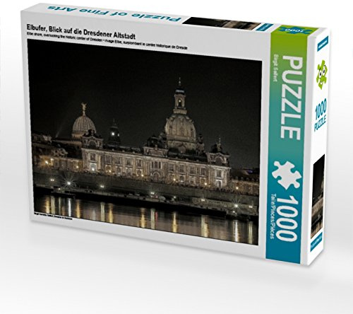 CALVENDO Puzzle Elbufer, Blick auf die Dresdener Altstadt | 1000 Teile Lege-Größe 64 x 48 cm Foto-Puzzle für glückliche Stunden