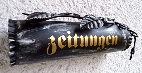 Zeitungsrolle Antik Zeitungsfach Handarbeit Zeitungsbox aus Schmiedeeisen