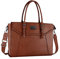 MOSISO Laptop Tote Bag (Compatible with 15.6-17 inch laptop), PU Leather Business Work Travel Shoulder Handbag with Thick Shockproof Compartment&Adjustable Top Handle, Brown
