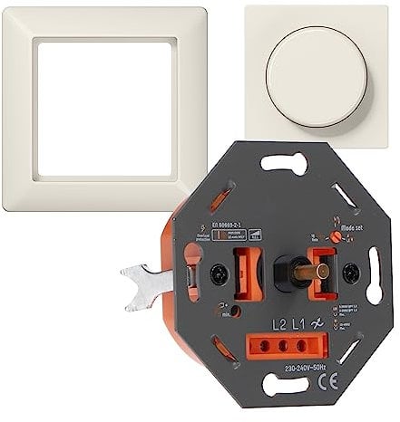 LED-Dimmer Universaldimmer 3-250W als Komplettset mit Jung AS 500 weiß Phasenanschnitt und Phasenabschnitt