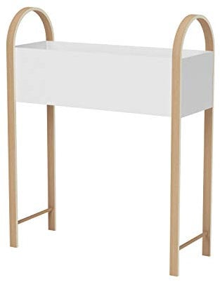 UMBRA Bellwood Blumenkasten, Aufbewahrungsbox, Pflanzkasten, Pflanzkübel und Hochbeet aus Metall mit Holzhalterung für Innen