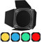 Godox BD-04 Scheunentor Barndoor Kit mit Honeycomb Grid 4-Farben-Gelfilter für 7-Zoll-Standardreflektor Ersatz für GODOX SL60W SL150II SK400II Studio Light Portrait Stillleben Fotografie