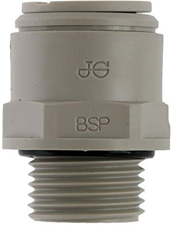 John Guest - Raccord John Guest mâle 15 x 21 (1/2) pour tuyau 15 mm, acétal gris - JOHRACM011514S