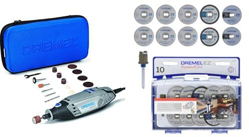 Dremel 3000 Outil Rotatif Multifonction 130W avec 15 Accessoires et 1 Sac & ccessoires SC690 EZ SpeedClic - Coffret de Meules à Tronçonner, 10 Disques