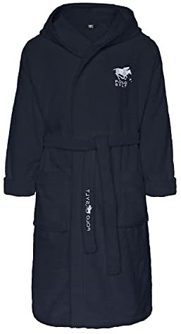 Polo Sylt Unisex Bademantel aus Baumwolle mit Label-Stickereien, Total Eclip, XL