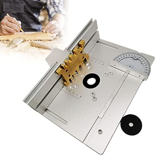 BEESOM Mesa De Enrutador De Aluminio,Placa De Inserción De Mesa De Enrutador,Fresadora De Madera Eléctrica Máquina De Recorte De Placa De Giro Mesa De Guía,Silver-4pieces