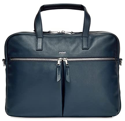 KNOMO Leather Hanover 15 Zoll Laptop-Aktentasche,Umhängetasche,Arbeitstasche für Damen,dunkelblau
