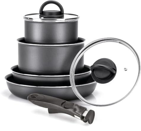 Moneta Eden Minispace batteria di pentole 7 pezzi, alluminio riciclato, 100% Made in Italy