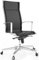 Bossberg Ergonomischer Bürostuhl, Design Klassiker Schreibtischstuhl mit Lordosenstütze und Gestell in Chrom, Drehstuhl Höhenverstellbar bis 130 kg, Design aus Italien - Verchromt Schwarz