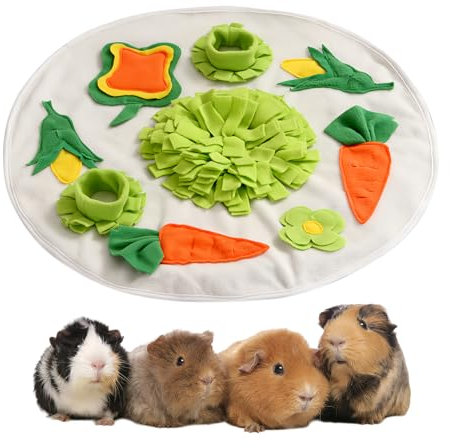 MEGYAD Schnüffelteppich Kaninchen Schnüffelmatte Meerschweinchen: Spielzeug für Kaninchen Waschbar Faltbar rutschfest Schnüffelspielzeug Intelligenzspielzeug Rabbit Toys Meerschweinchen