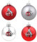 1. FC Köln Weihnachtskugeln 4er Set, Silber/rot