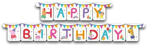 BeenSmile, Peppa Wutz Girlande, Happy Birthday, Geburtstagsdekoration für Kinder, Themenpartys und Kinderfeiern, 1 Stück