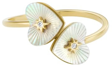 FOSSIL Damen Ringe aus Edelstahl offen, 9, Mais-Gold