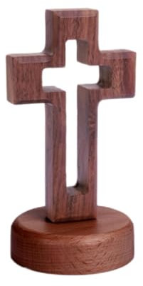 Floatdream 1 Pz Croce Decorazione Della Chiesa Arredamento Di Legno Forniture, Croce Decorazione Della Chiesa Arredamento Di Legno, Croce Di Legno Per L'artigianato(Scuro)