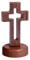 Floatdream Holzkreuz Set - Kreuz Figur, Standkreuz, Tischkreuz, Ornament für Schlafzimmer, Wohnzimmer - Heilige Dekoration für Taufe, Hochzeit, Festival (Dunkle Farbe)