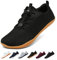 Geweo Chaussures Pieds Nus Femme Homme Ete Barefoot Shoes avec Bout Large Chaussures Minimalistes Légères Respirantes Basket Trail avec Marron Semelle Chute Zéro Chaussures Marche Unisexe Noir 42EU