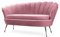 BETTSO Canapé Coquillage - Canapé 2 Places - Pieds Métalliques - Mini Banquette - Fauteuil Relax - Canapé 3 Places - Petit Canapé pour Salon - Velvet Velours - Rose + Argent