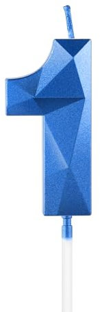 Royal Blue 1st Birthday Candles, 3D Number 1 Candle for Cake, Boy Girl 1st Birthday Decorations, Sapphire Candle Topper Blue Cake Decorations for Birthday Party Wedding Anniversary Supplies