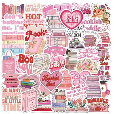Mrltau 100 Pcs Scrapbook Stickers, Bookish Sticker für Book Lovers, Cute Stickers, Book Merch, Kindle Accessories, Kindle Zubehör, Kindle Sticker Aesthetic Stuff Clean Girl