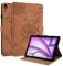Rostsant Funda para iPad Air 13 2024/iPad Pro 12.9 Pulgadas Funda de Cartera de Cuero con Estampado de Diente de león para Libro con Ranura para Tarjetas para iPad Air 13 2024 13 Pulgadas Marrón