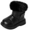 MK MATT KEELY Stivali Neve Bambina Scarpe Invernali Impermeabili Stivaletti Pelle PU con Suola Antiscivolo in Gomma,Nero,EU 21(CN22)