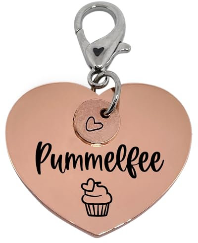 Soulhorse Marke Pferd Pony Hunde Glücksmarke Pferdemarke Gücksbringer Schutzengel Sattel Herz Trense Zaumzeug Vorderzeug Schlüsselanhänger Talisman für Tiere und Menschen (Rosegold, Pummelfee)