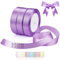 TXXATX 66m Schleifenband Lavendel Satinband Deko Geschenkband Breit 20mm Geschenkbänder Lavendel Ribbon Band Hochzeit Stoff Geschenk Band für Taufe Geburtstag Valentinstag Weihnachtstischdeko